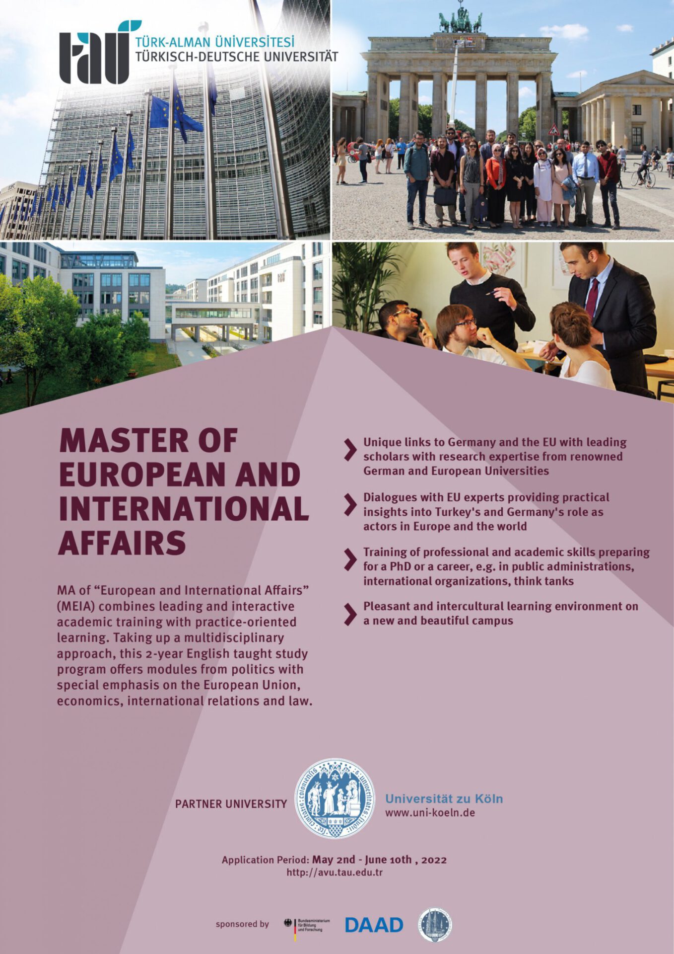 Call for Applications | MA in European and International Affairs at TGU/TAU