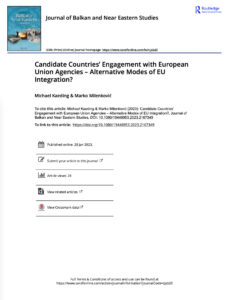Read more about the article Candidate Countries’ Engagement with European Union Agencies – Alternative Modes of EU Integration?