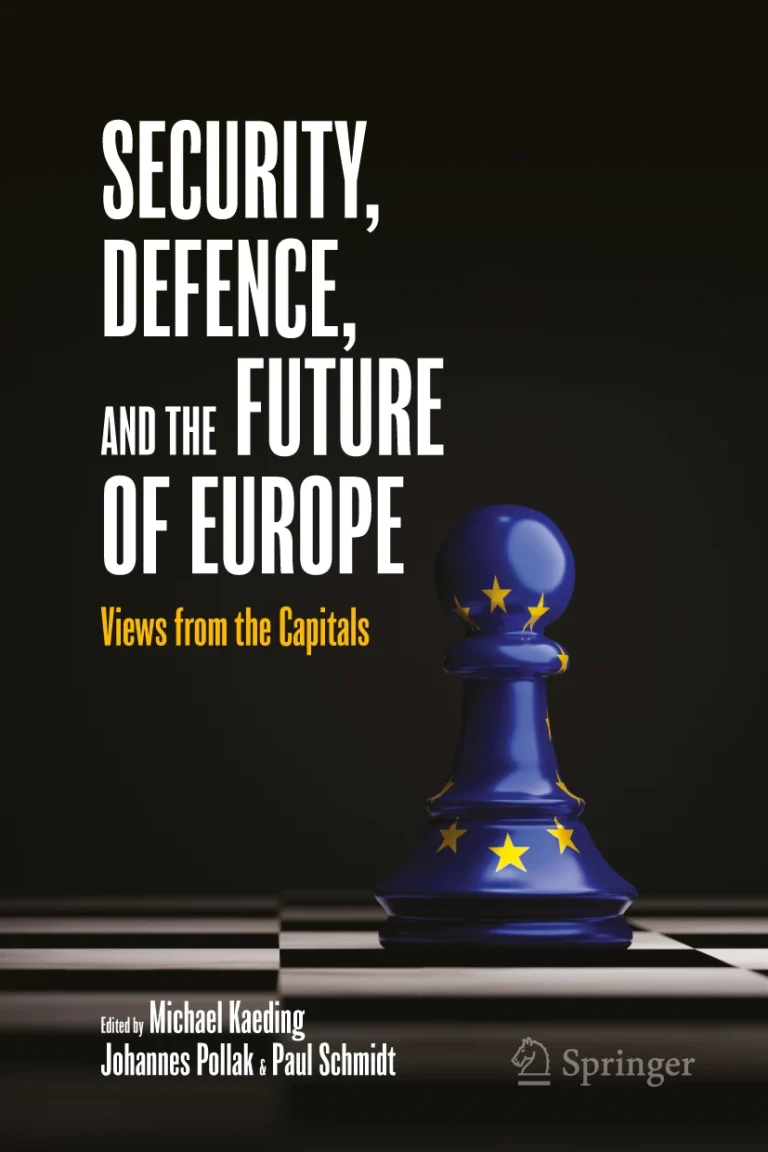 Cover vom Sammelband mit dem Titel Security, Defence, and the Future of Europe: Views from the Capitals