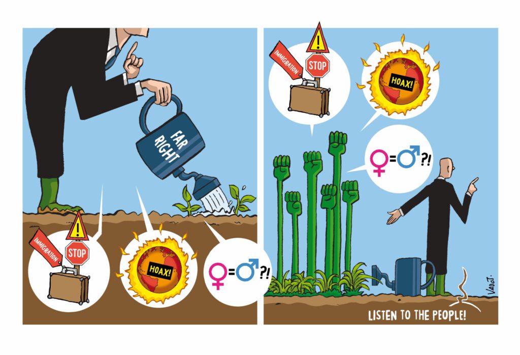 Cartoon von einem der Beteiligten Cartoonisten im ActEU Projekt.